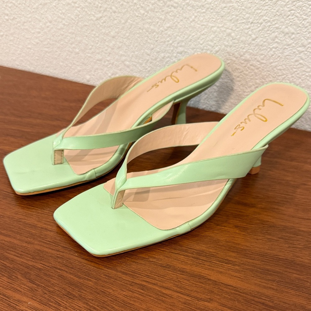 Lulu's Light Green Strappy Heels